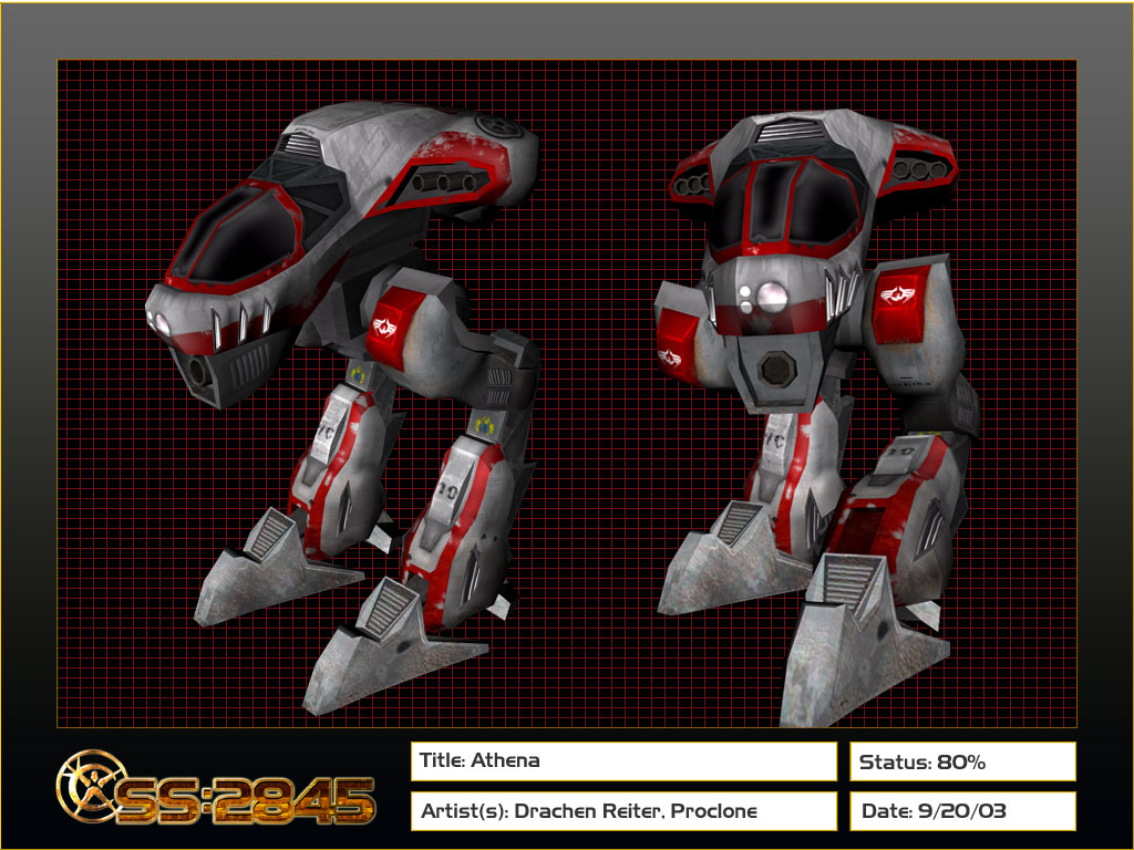 Athena, standing proud.