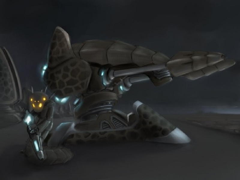 Cybrid Infantry and Turret